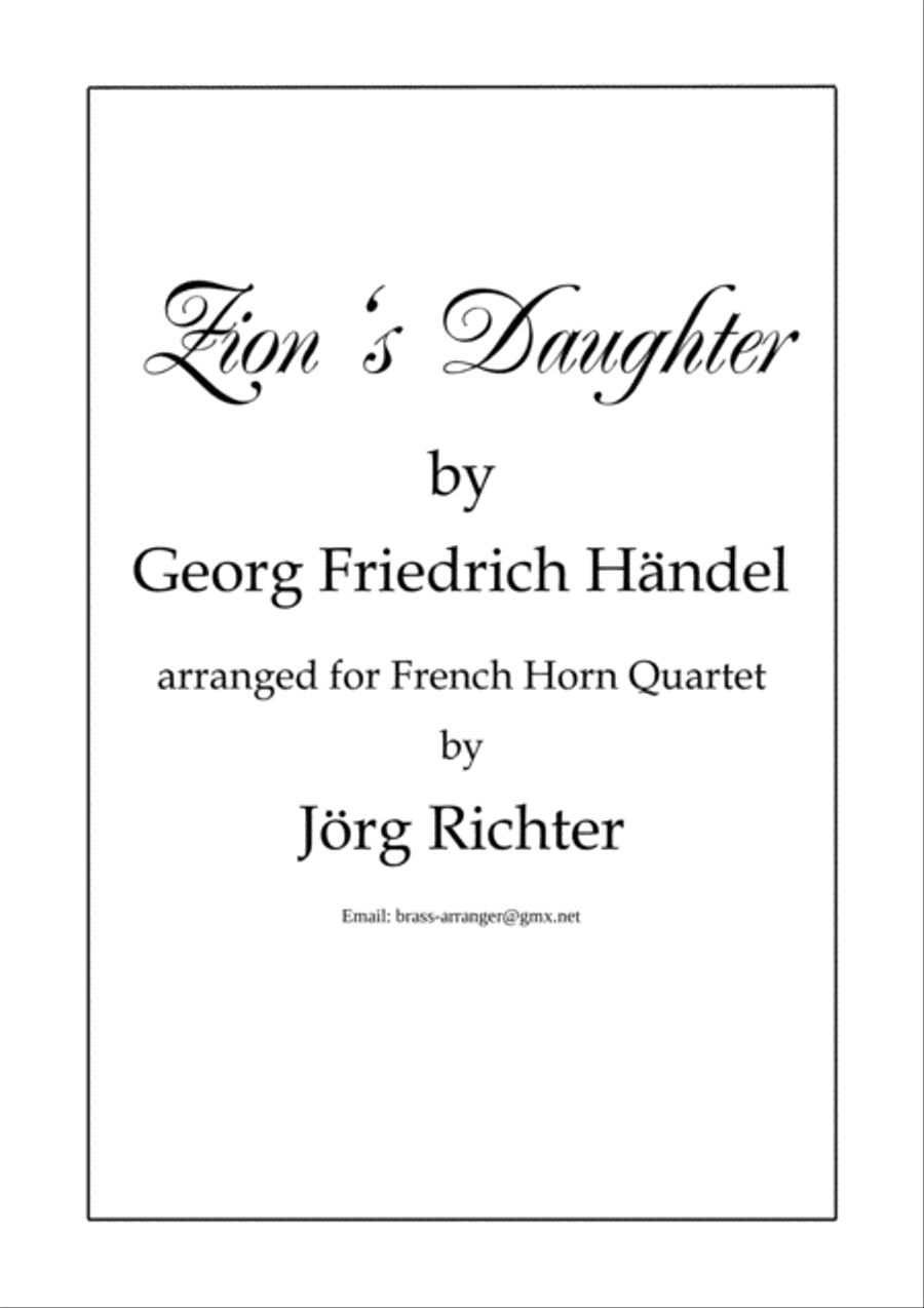Zion's Daughter for French Horn Quartet Brass Quartet scores gallery preview page 1