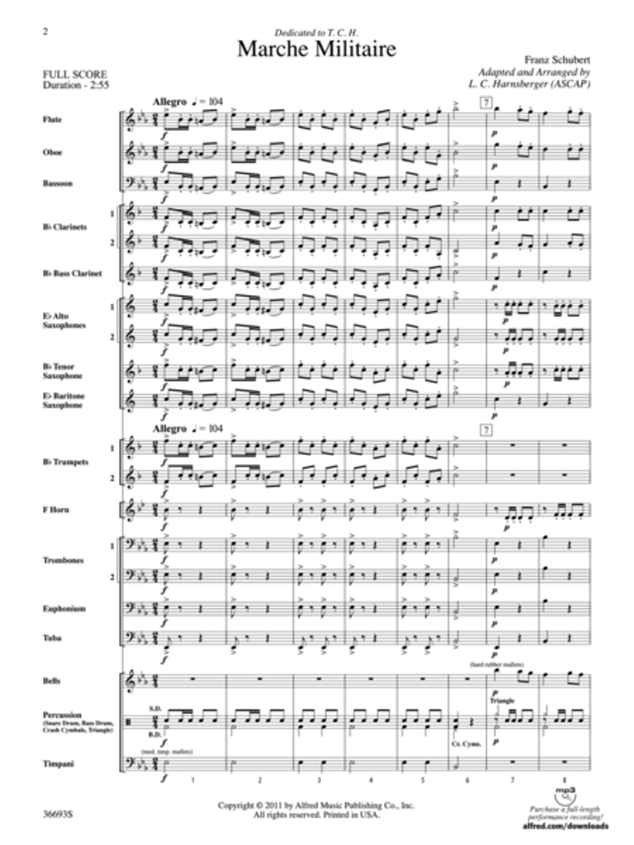 Marche Militaire Concert Band scores gallery preview page 2