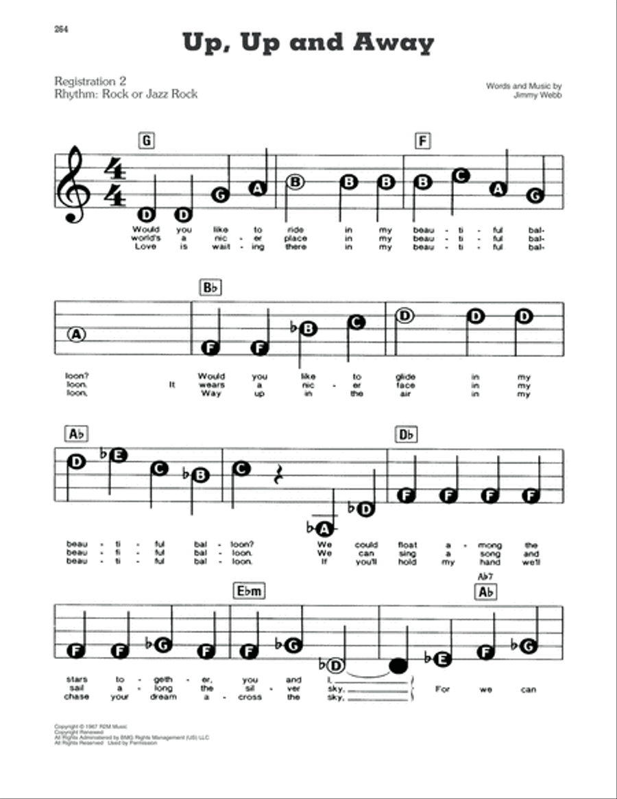 Up, Up And Away Up, Up And Away Electronic Keyboard scores gallery preview page 1