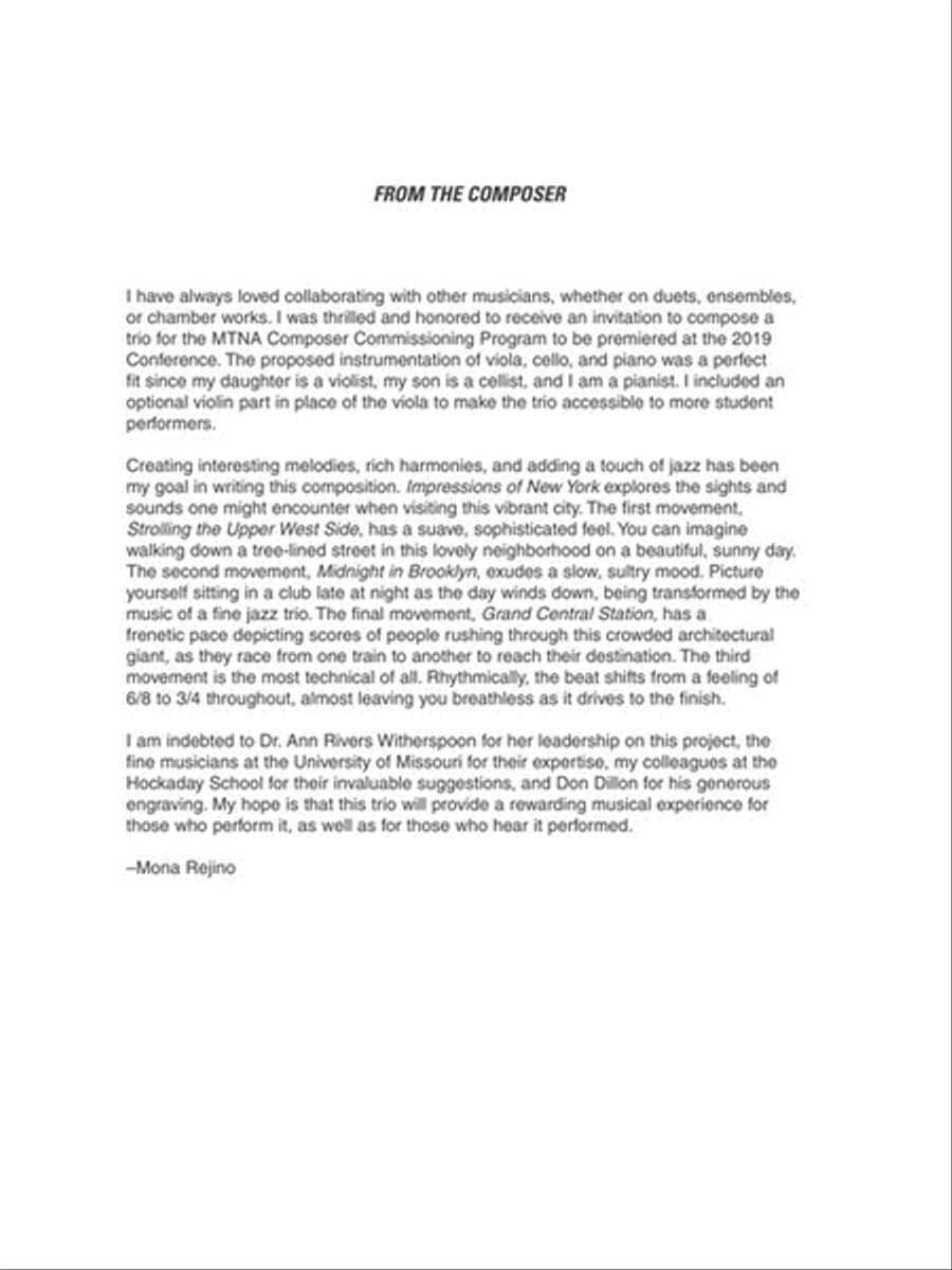 Impressions of New York Impressions of New York Cello scores gallery preview page 2