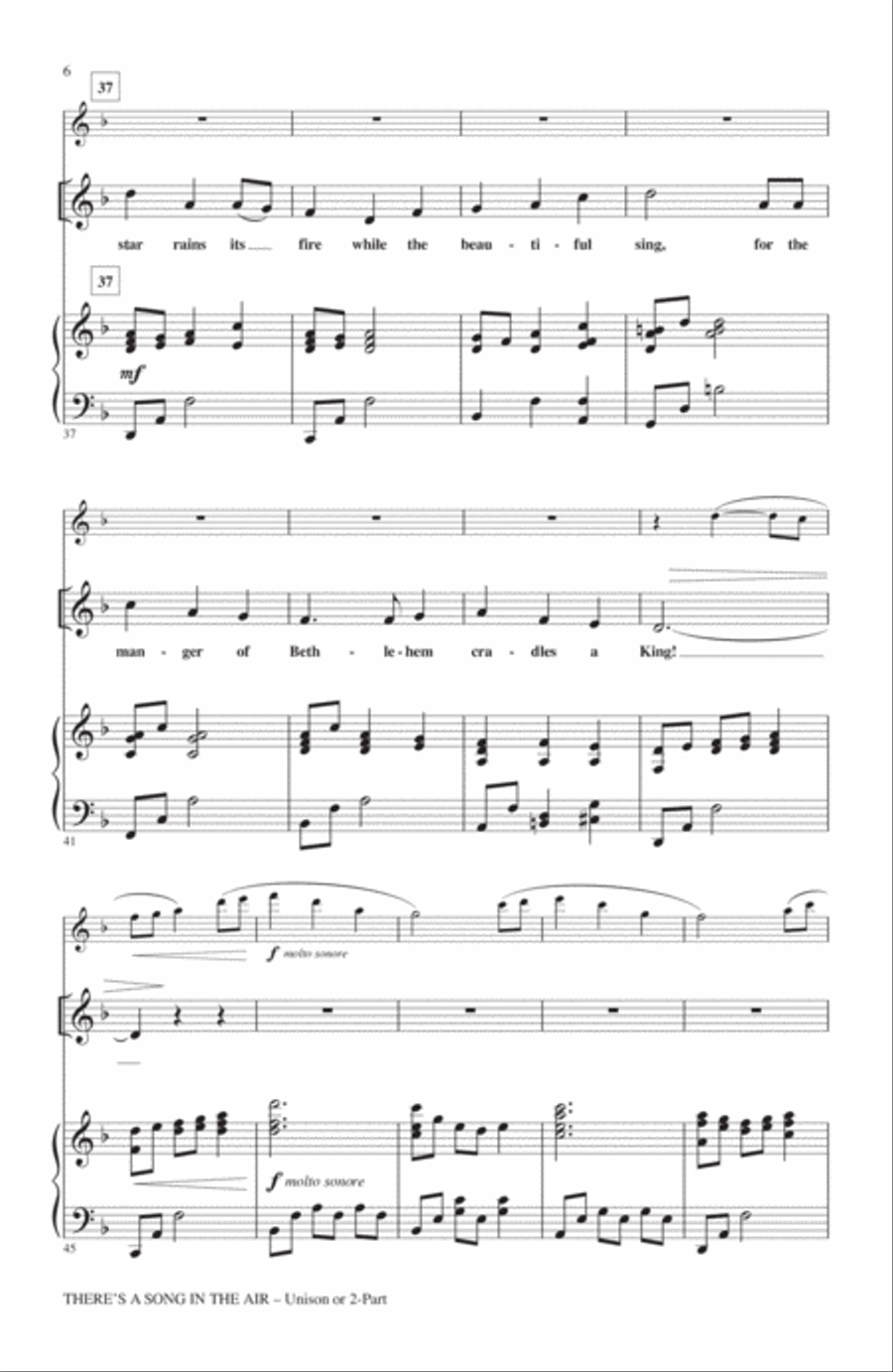 There's A Song In The Air Unison Choir scores gallery preview page 4