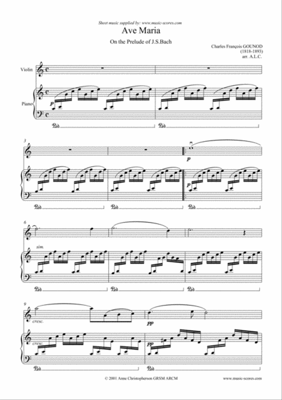 Ave Maria - Violin and Piano Violin Solo scores gallery preview page 1