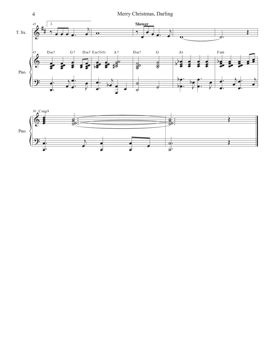 Merry Christmas, Darling Tenor Saxophone scores gallery preview page 4