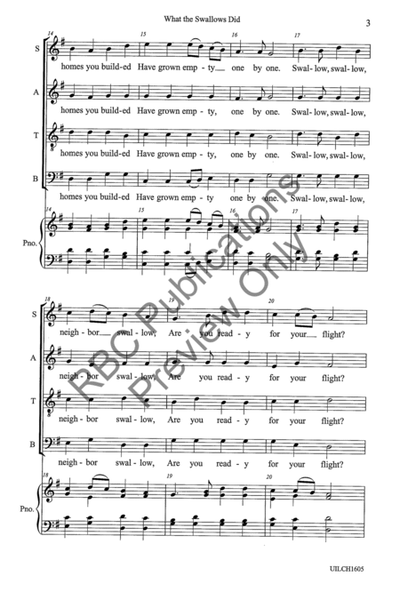 What the Swallows Did (SATB)