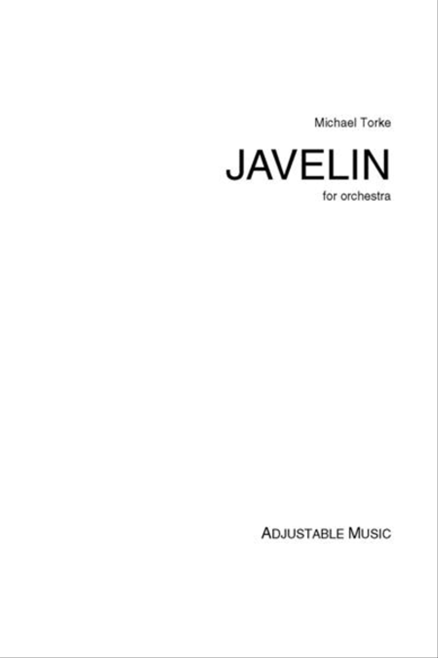 Book cover for Javelin (score)