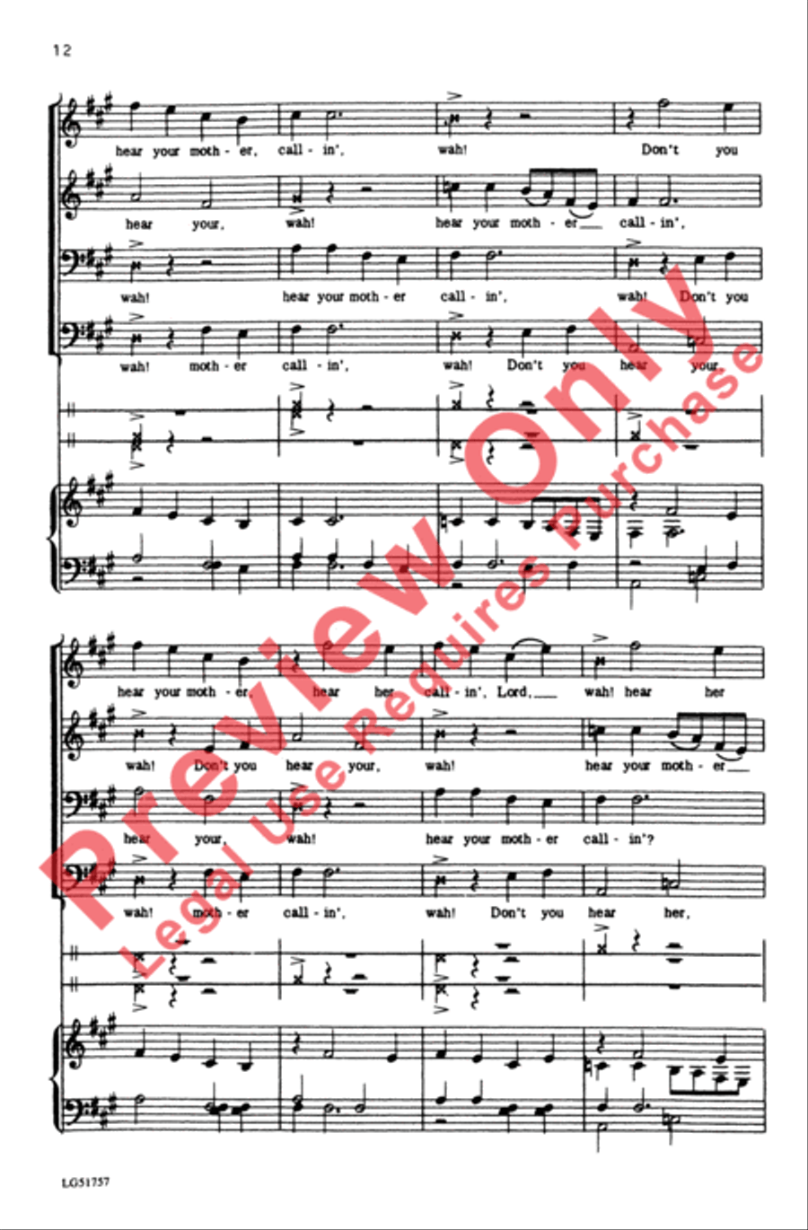 Rainbow 'Round My Shoulder Men's Choir scores gallery preview page 12