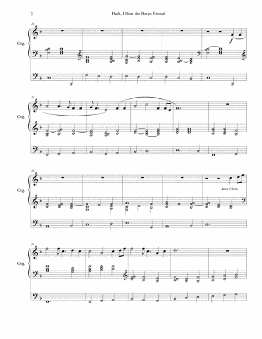 Hark, I Hear the Harps Eternal for Organ Solo Harp scores gallery preview page 2