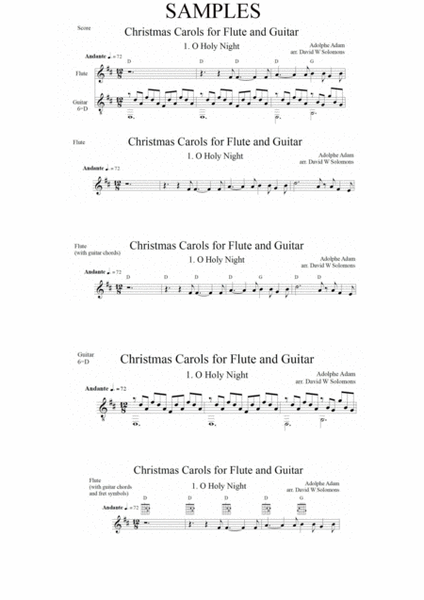 Christmas Carols for flute and guitar No 1 O Holy Night image number null