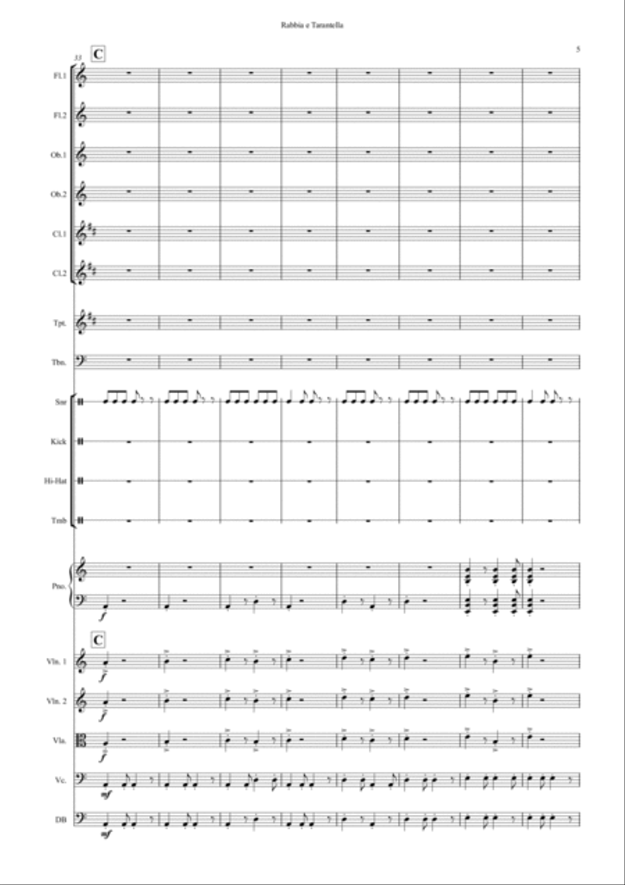 Rabbia E Tarantella Full Orchestra scores gallery preview page 5