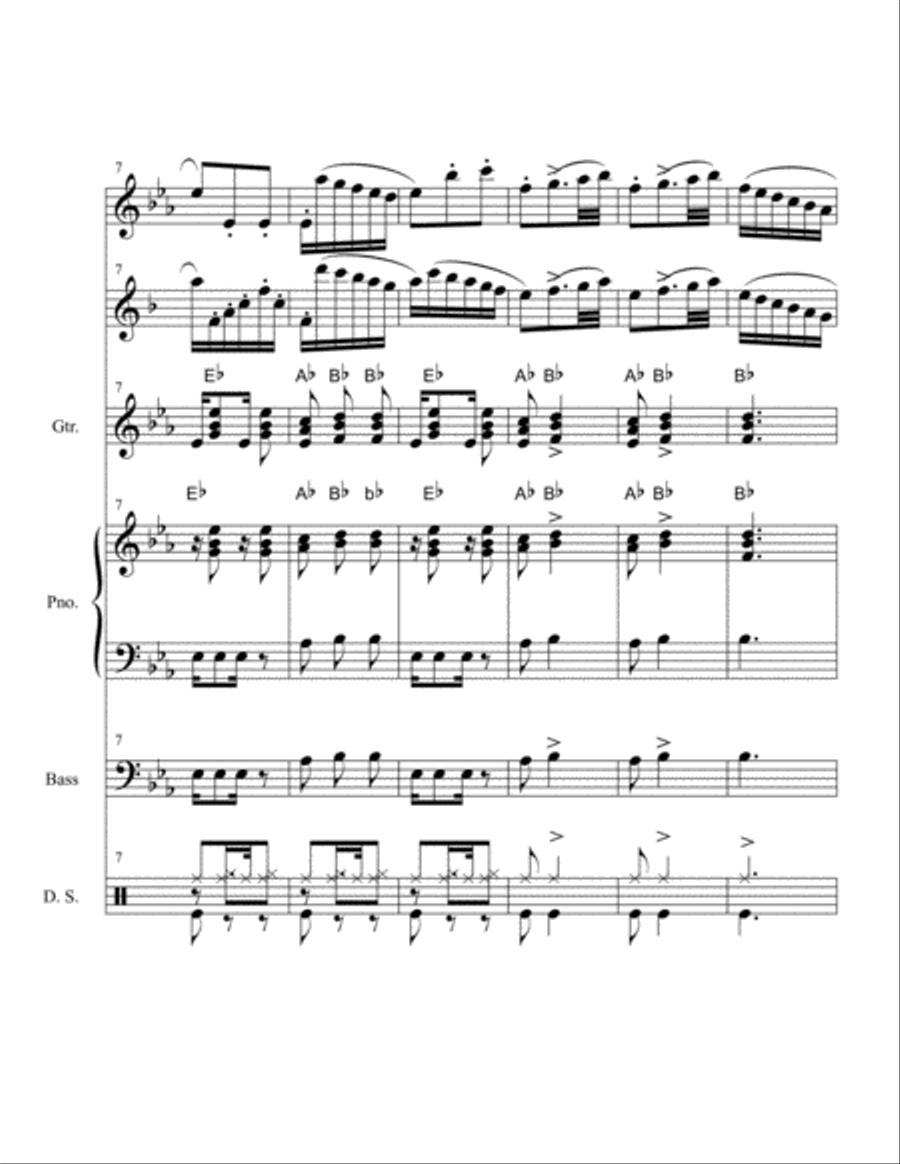 THE BACH JAZZ SONATA FROM THE 3RD MOVEMENT OF THE FLUTE/VIOLIN SONATA II IN Eb* FOR C & Bb INSTRUMEN Jazz Ensemble scores gallery preview page 4