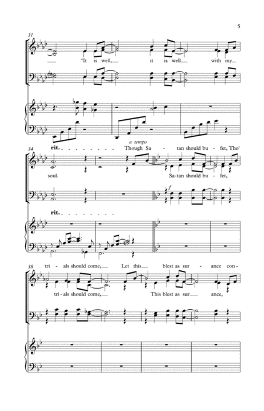 It Is Well With My Soul 4-Part scores gallery preview page 5
