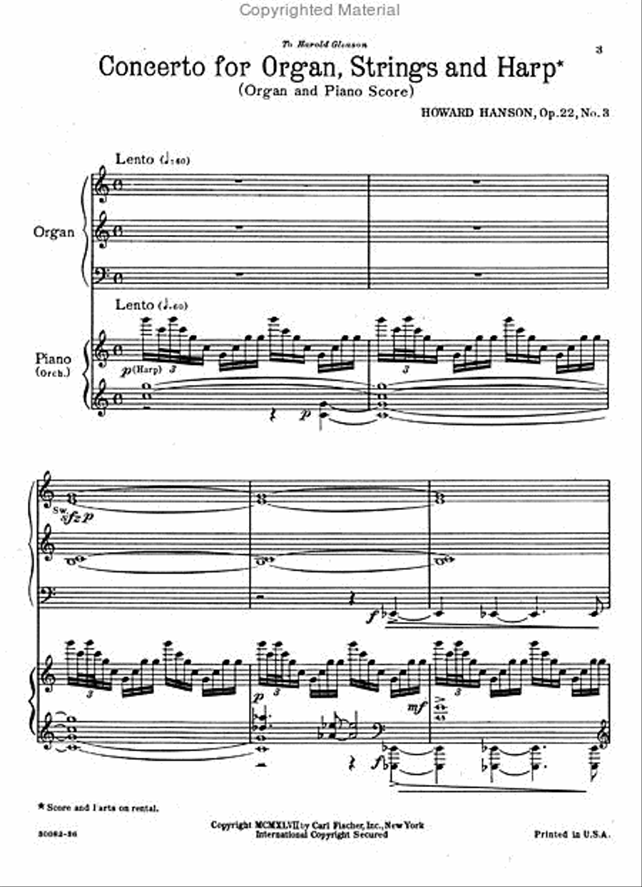 Concerto For Organ, Harp And Strings Harp scores gallery preview page 2