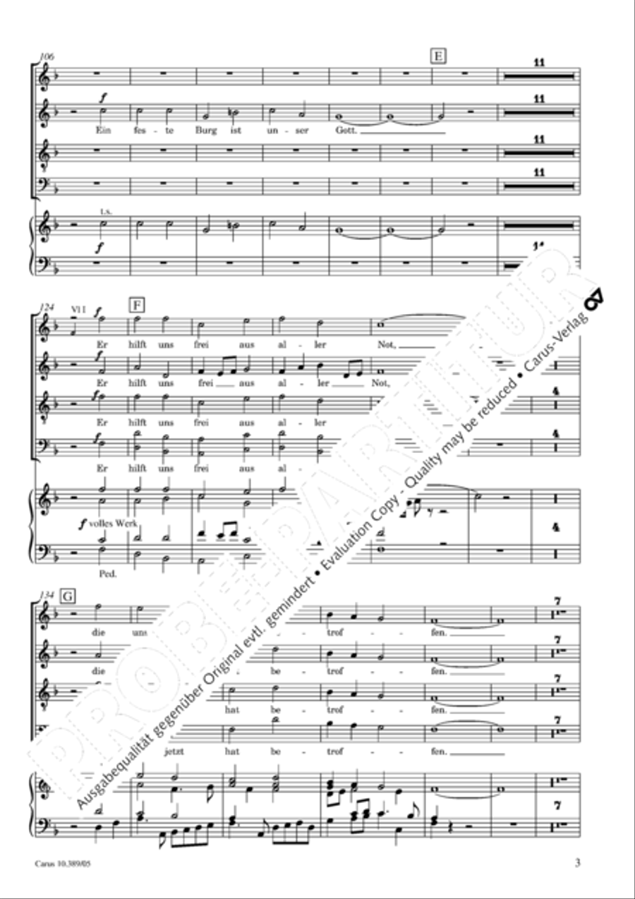 A mighty fortress is our God (Ein feste Burg ist unser Gott) 4-Part scores gallery preview page 4