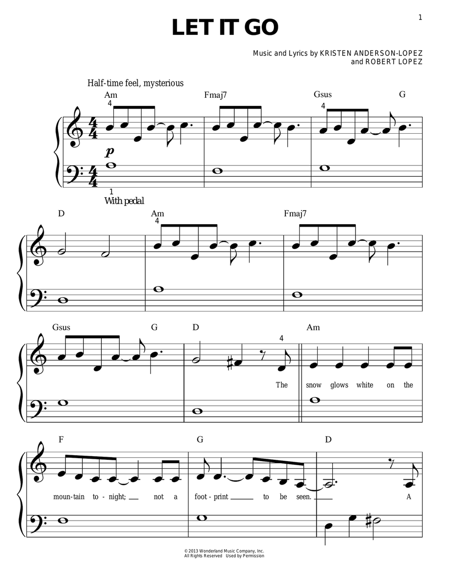 Let It Go Easy Piano scores gallery preview page 1