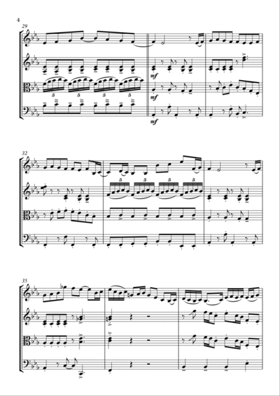 Wherever I Go Wherever I Go String Quartet scores gallery preview page 4