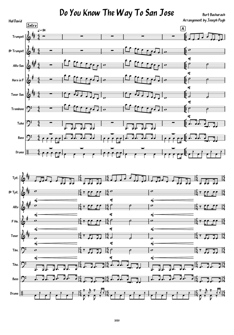 Do You Know The Way To San Jose Large Ensemble scores gallery preview page 1