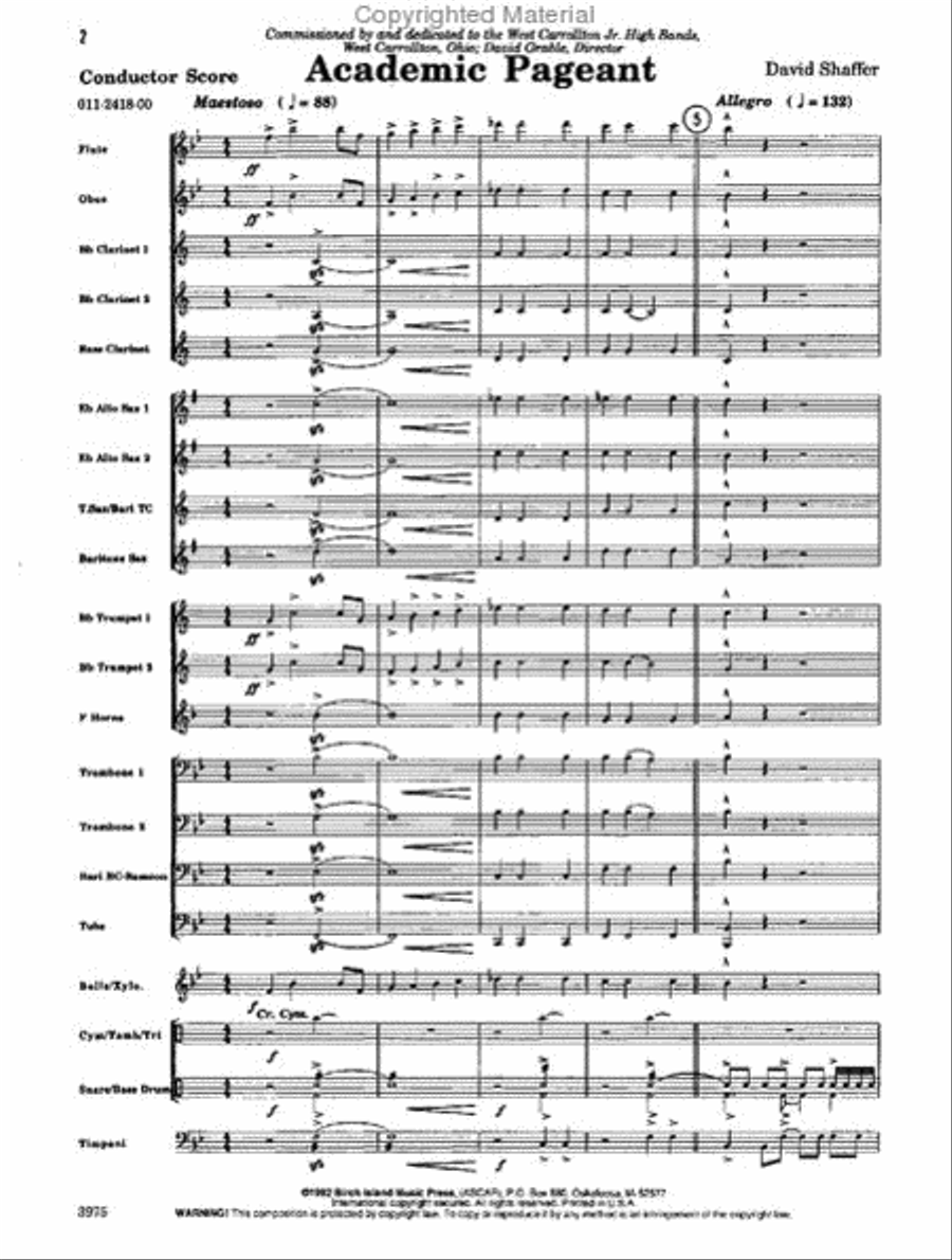 Academic Pageant Academic Pageant Concert Band scores gallery preview page 2