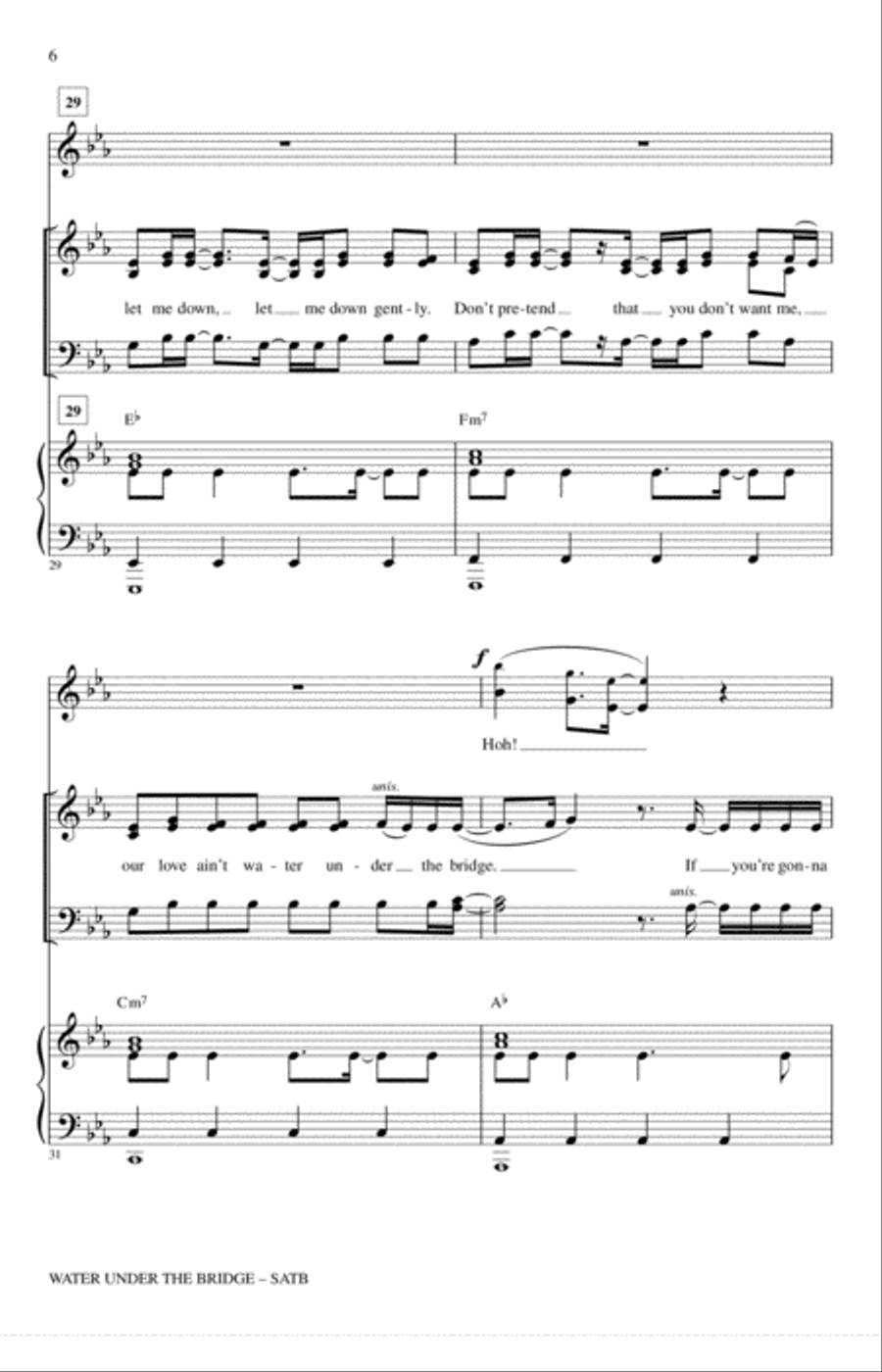 Water Under The Bridge 4-Part scores gallery preview page 5