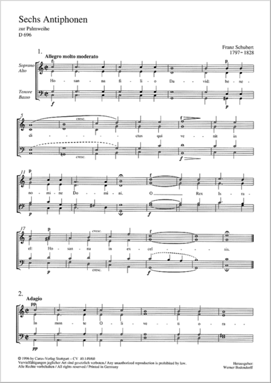 Sechs Antiphonen zum Palmsonntag Score scores gallery preview page 6