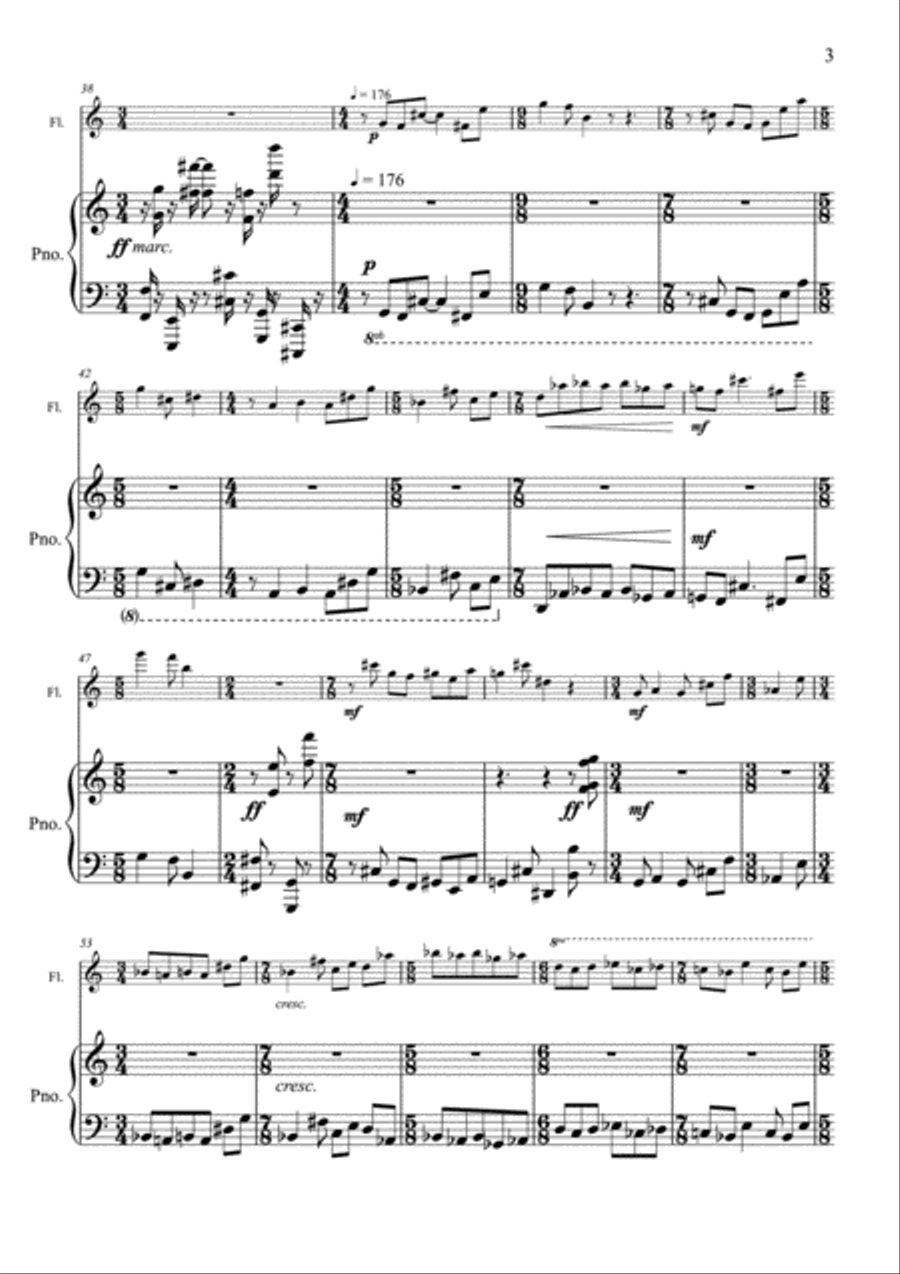 Murray - A Leap of Faith - Flute & Piano Flute Solo scores gallery preview page 3