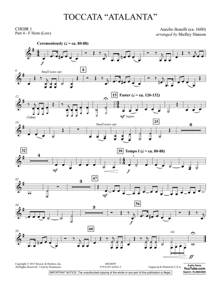 Toccata ("Atalanta") - Choir 1-Pt 4-F Horn (Low)