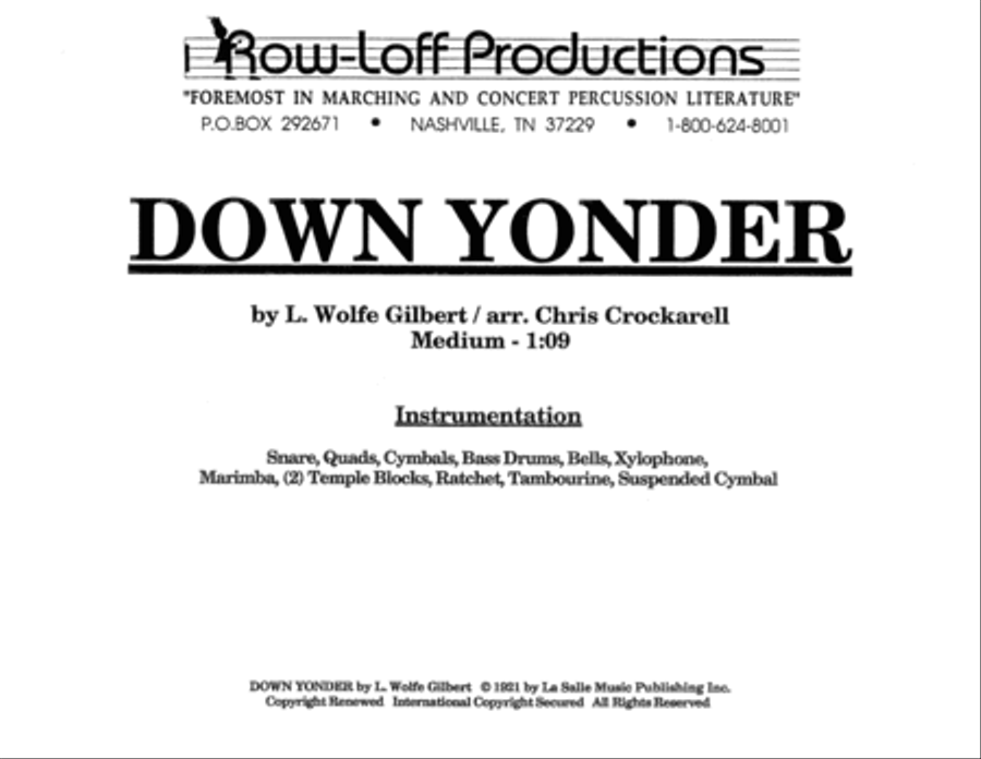 Down Yonder w/Tutor Tracks Percussion Ensemble scores gallery preview page 2