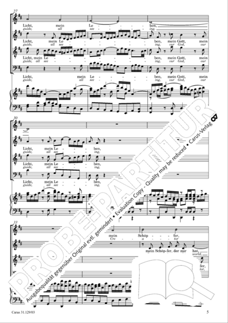 All glory to the Lord, our God (Gelobet sei der Herr, mein Gott) 4-Part scores gallery preview page 8