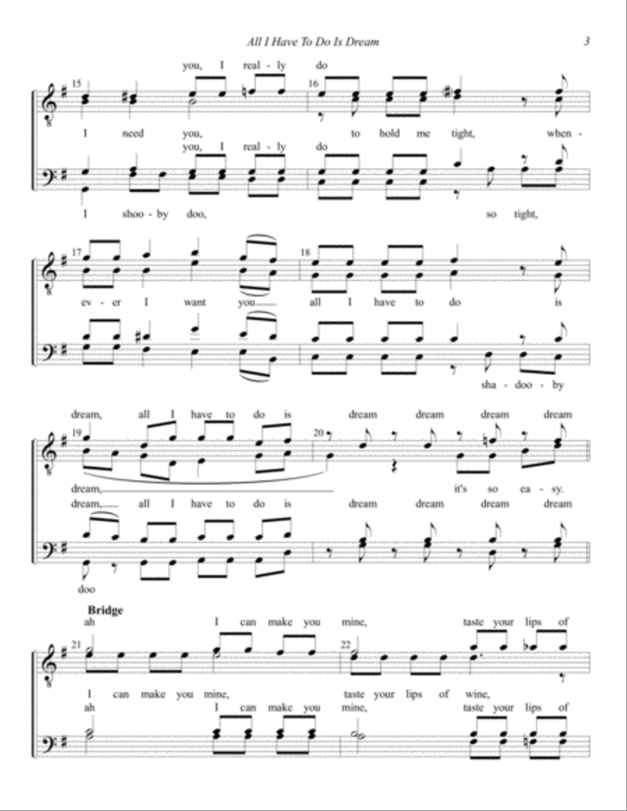 All I Have To Do Is Dream TTBB scores gallery preview page 3