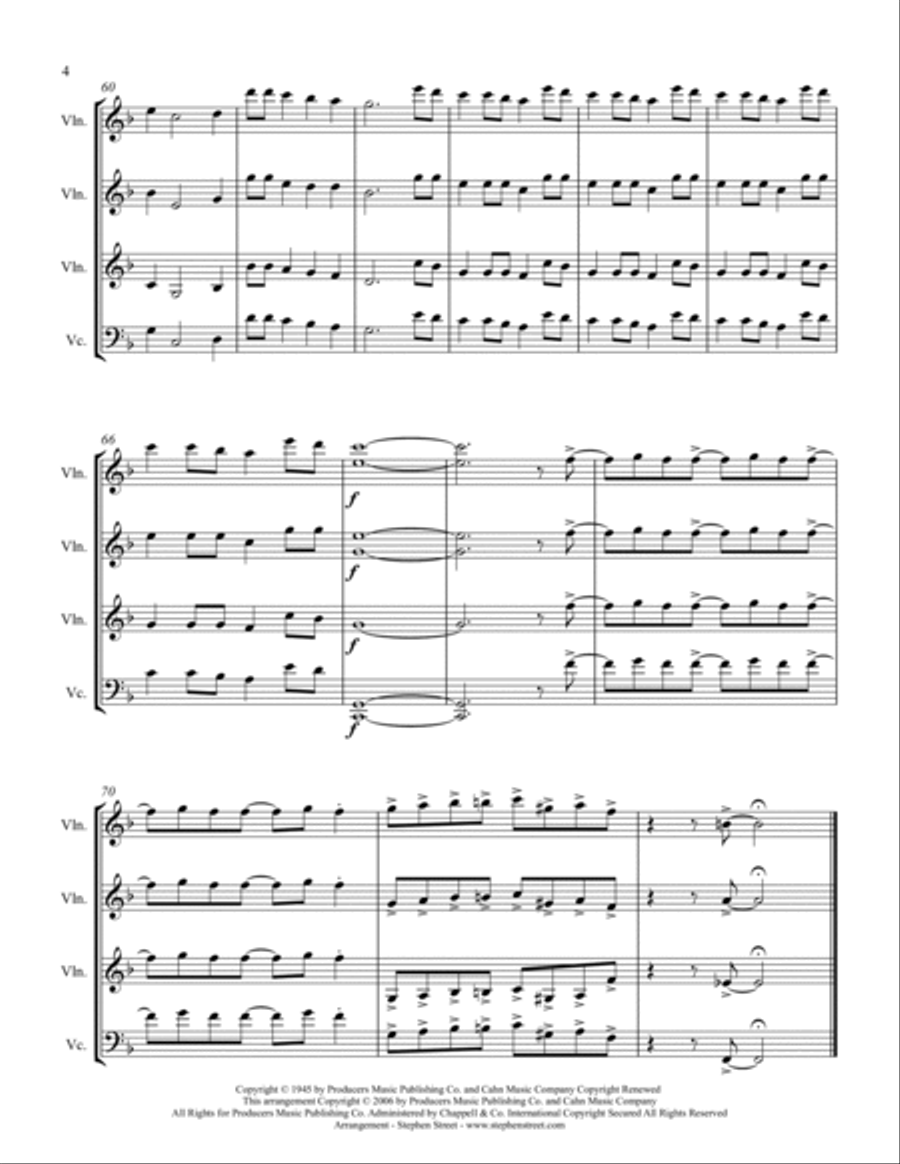 Let It Snow! Let It Snow! Let It Snow! String Quartet scores gallery preview page 4