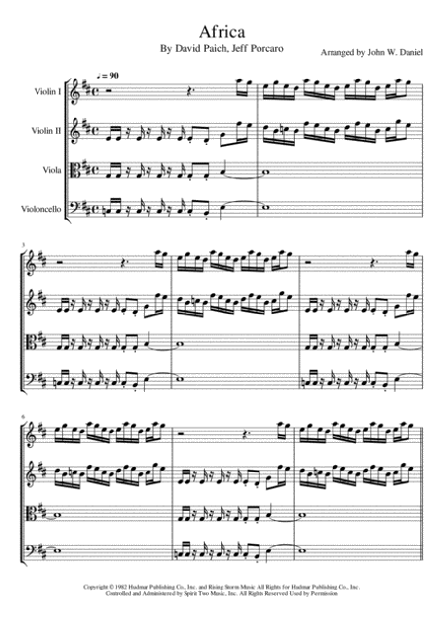 Africa String Quartet scores gallery preview page 1