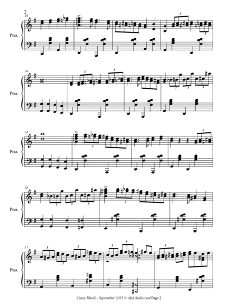 Crazy Thirds Piano Solo scores gallery preview page 2