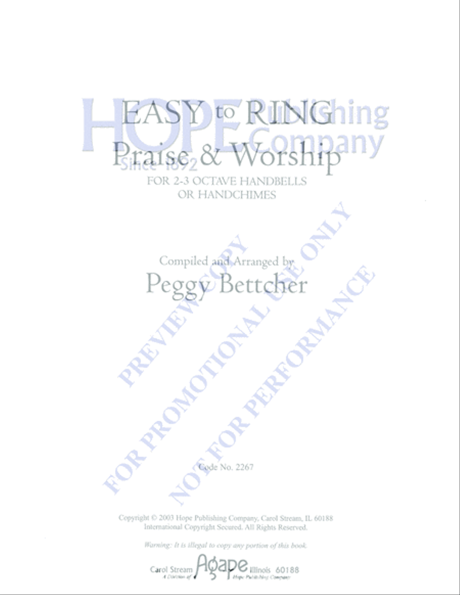 Easy to Ring Praise and Worship 3-Octaves scores gallery preview page 3