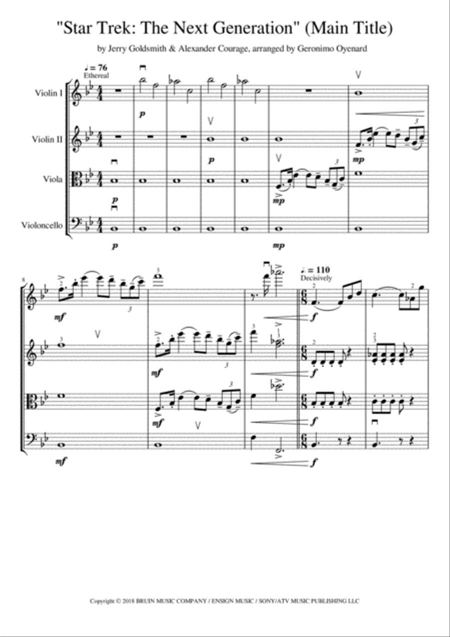 Star Trek - The Next Generation(r) String Quartet scores gallery preview page 3