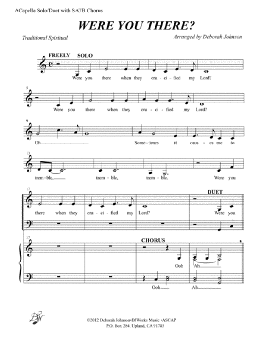 Were You There When They Crucified My Lord? 4-Part scores gallery preview page 3