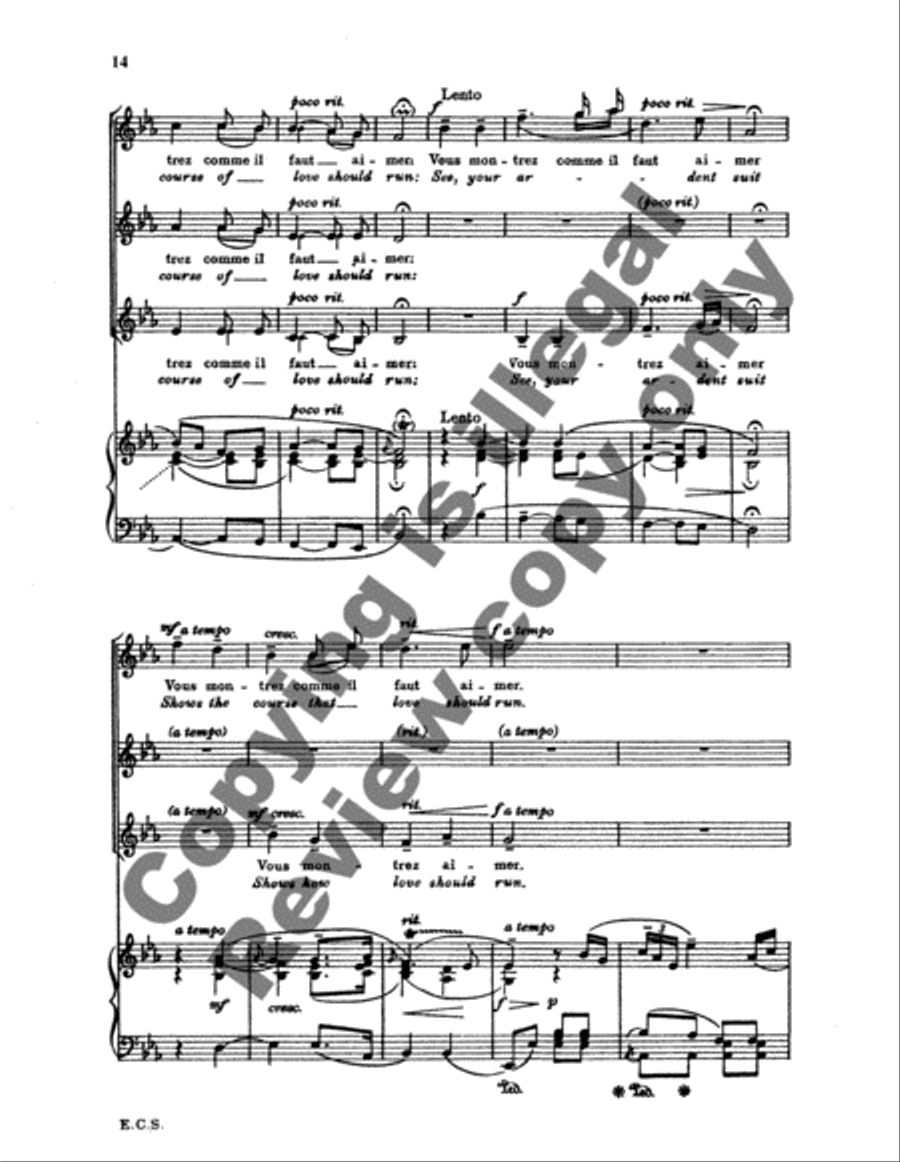 Votre amour, Berger (The Love Which Reigns in Your Heart) SSA scores gallery preview page 7