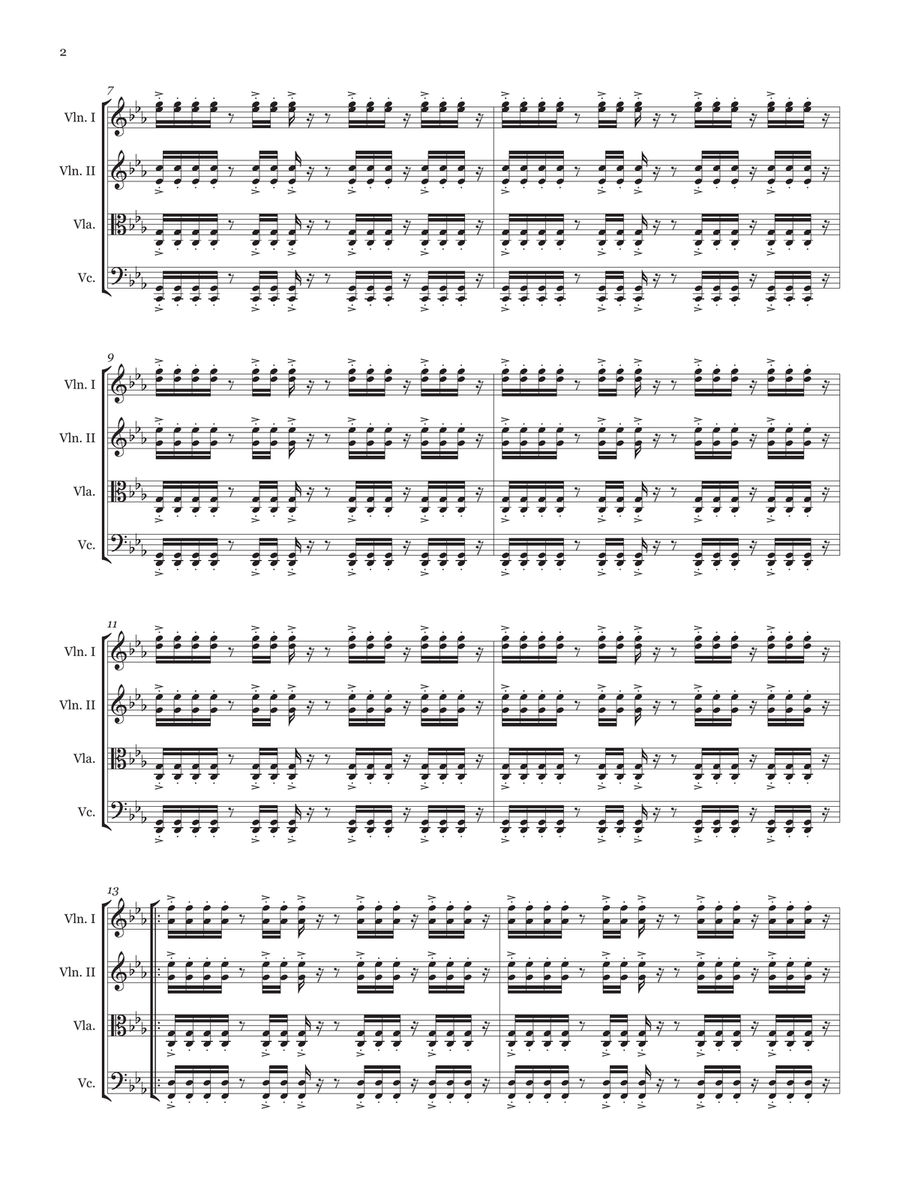 Aheym (String quartet score and parts) Cello scores gallery preview page 2