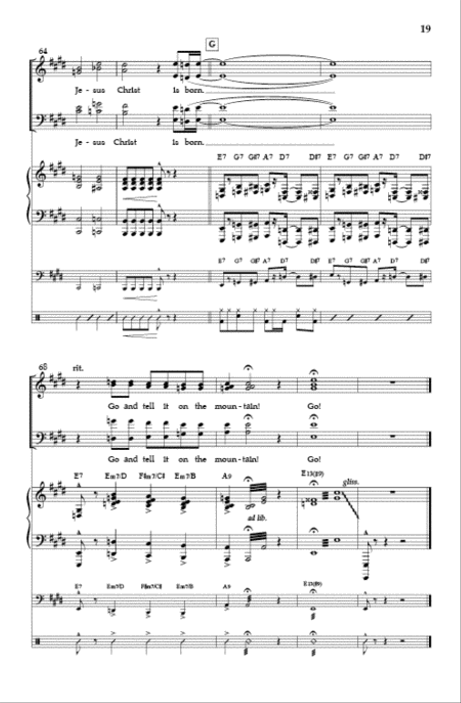 Go Tell It On the Mountain (SATB) 4-Part scores gallery preview page 18