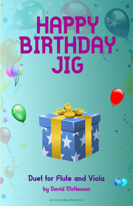 Book cover for Happy Birthday Jig, for Flute and Viola Duet
