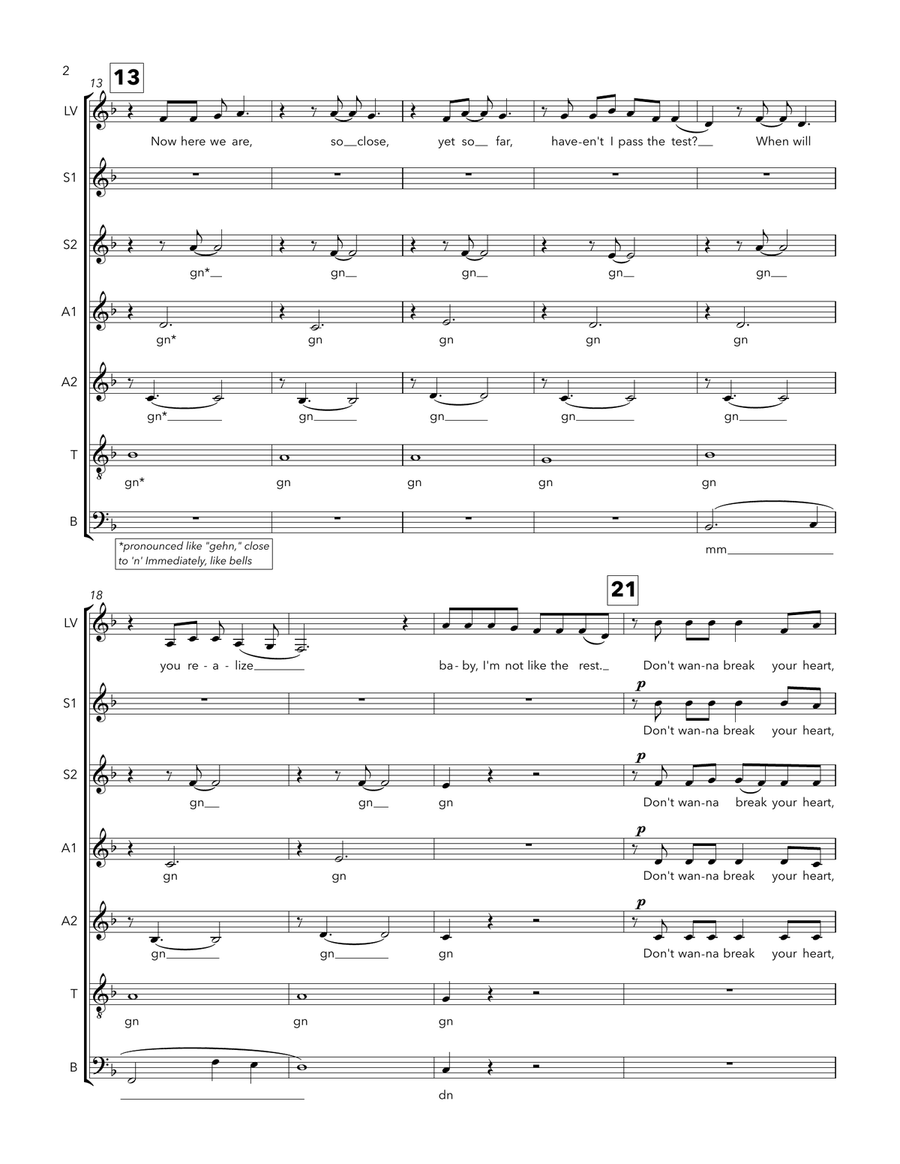 Give Your Heart A Break A Cappella scores gallery preview page 2