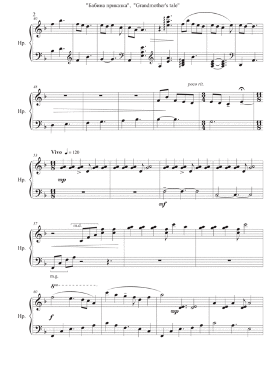 Grandmother's tale Harp scores gallery preview page 2