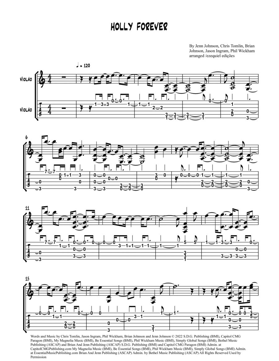 Holy Forever Guitar Tablature scores gallery preview page 1