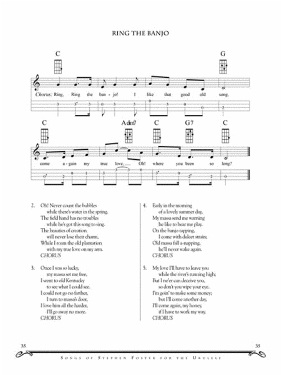 Songs of Stephen Foster for the Ukulele Acoustic Guitar scores gallery preview page 6