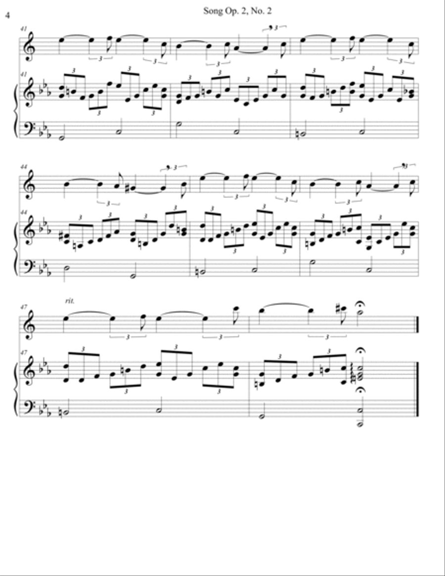 Song Op. 2, No. 2 Alto Saxophone scores gallery preview page 4