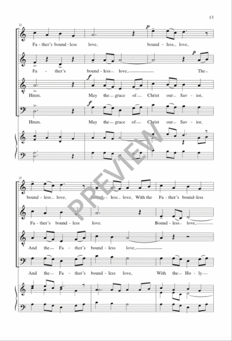 Three Hymn Arrangements from Sacred Harp 4-Part scores gallery preview page 13