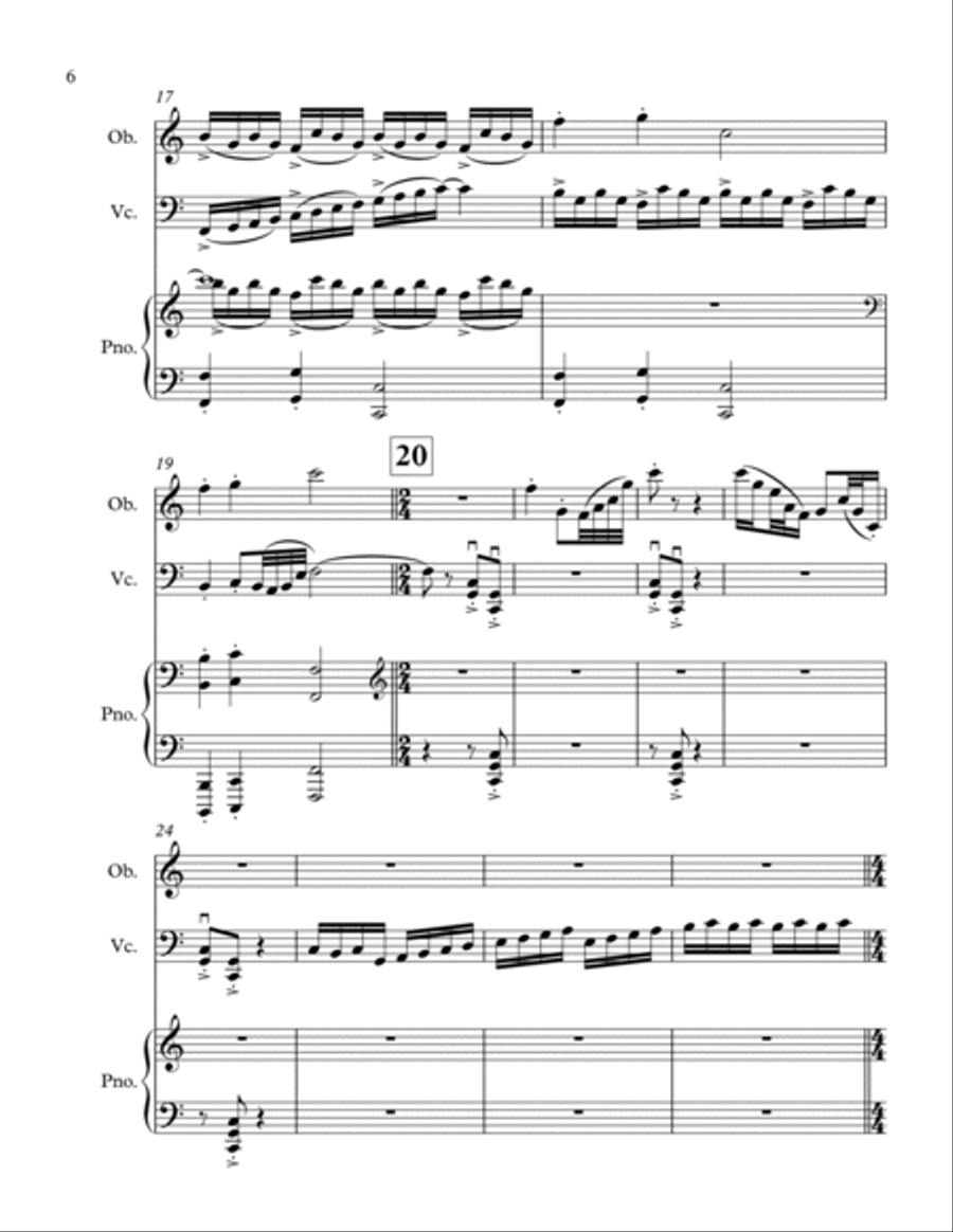 Bokeh - A Trio for Oboe/English Horn, Cello and Piano English Horn scores gallery preview page 6