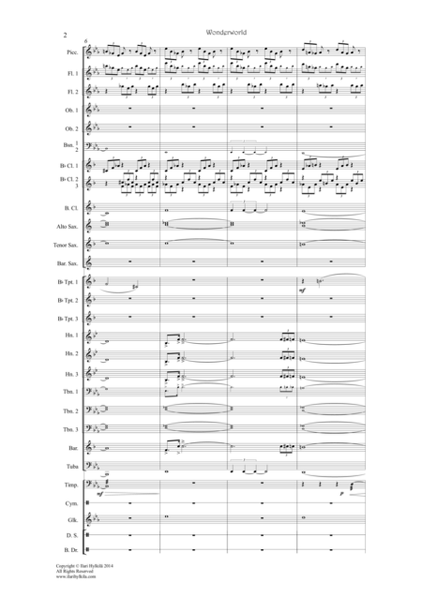 Wonderworld for concert band (Score)