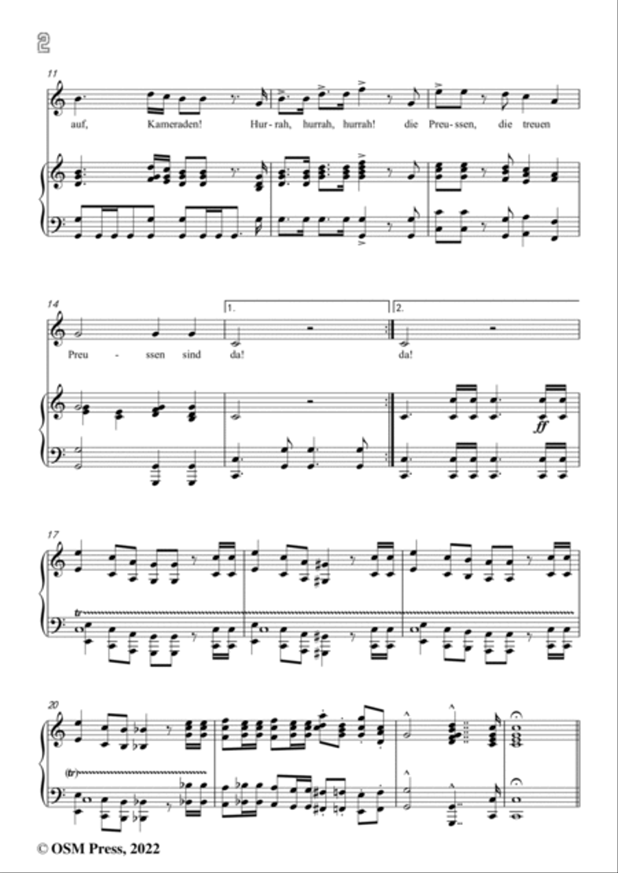 Loewe-Preussentreue,in C Major,for Voice and Piano Voice Solo scores gallery preview page 4