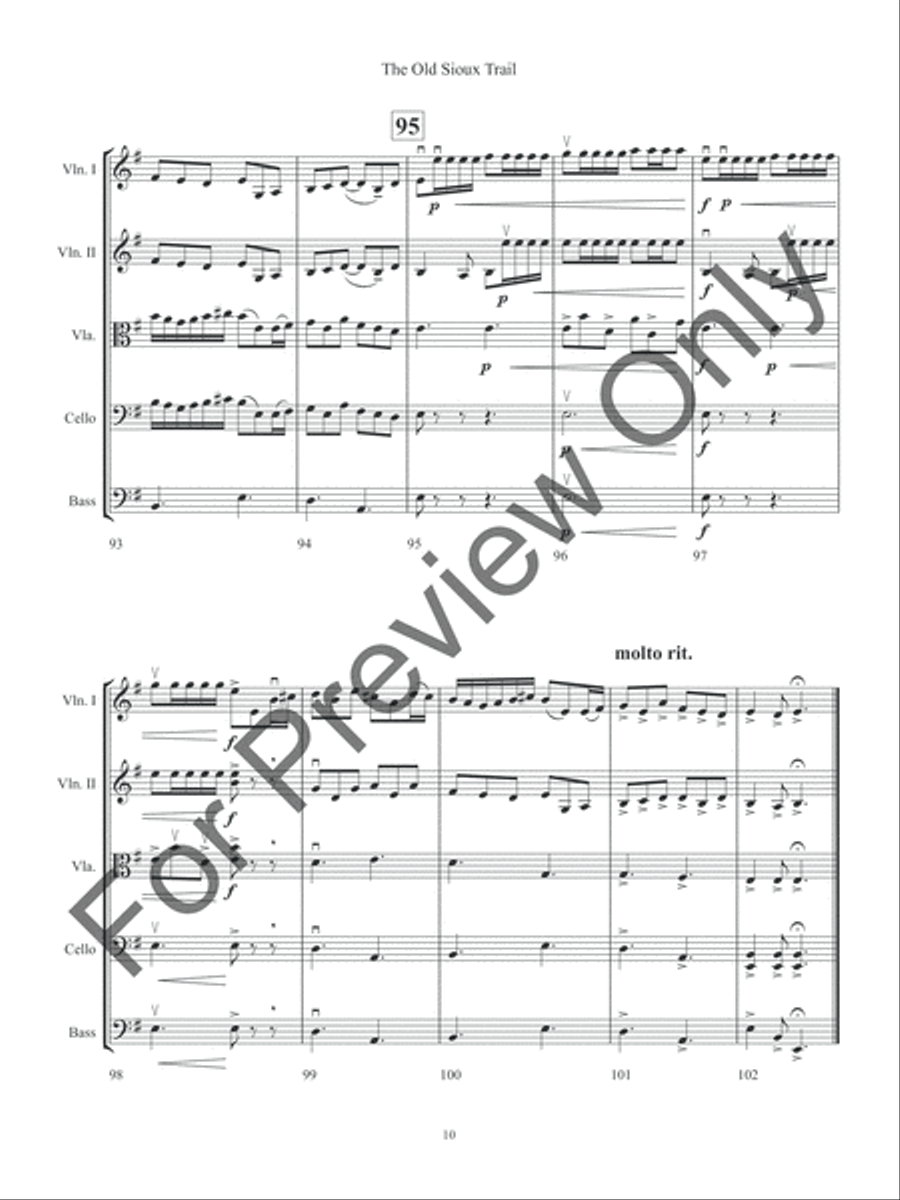 The Old Sioux Trail (Score) String Orchestra scores gallery preview page 13