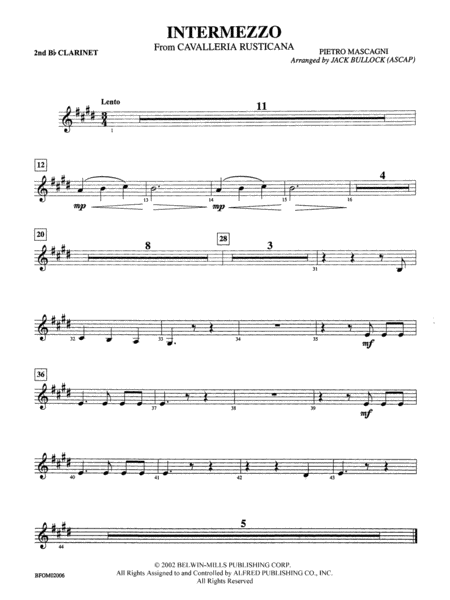 Intermezzo (from Cavalleria Rusticana): 2nd B-flat Clarinet