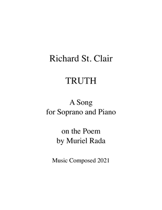 Truth, A Song for Soprano and Piano (Poem by Muriel Rada)